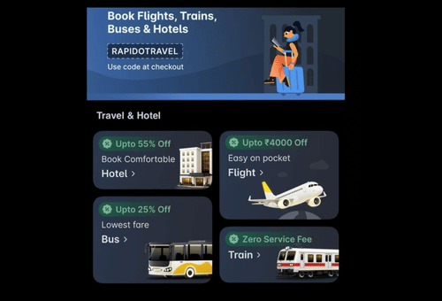 Rapido Adds Flight, Hotel, Bus and Train Booking Services Through Partner Integrations